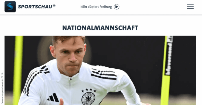 Screenshot Sportschau